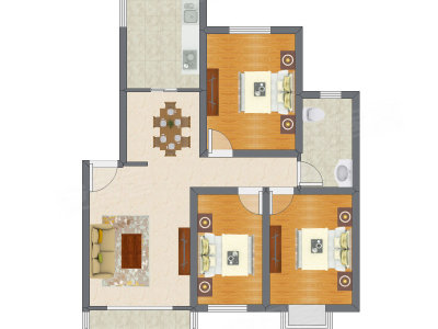 3室2厅 111.86平米