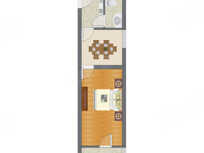 1室1厅 45.55平米