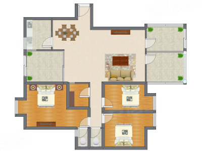 3室2厅 120.60平米