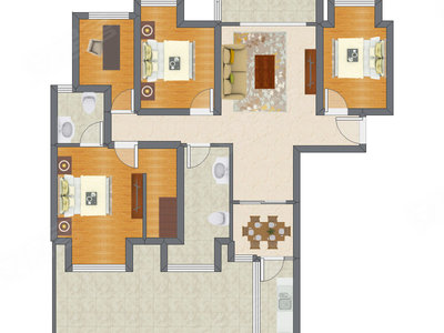 4室2厅 121.39平米