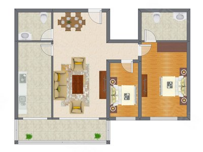 2室2厅 119.82平米