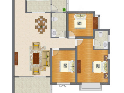 3室2厅 123.71平米