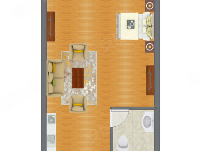 1室1厅 34.05平米