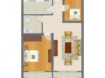 2室1厅 99.60平米户型图