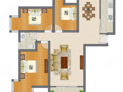 3室2厅 136.53平米