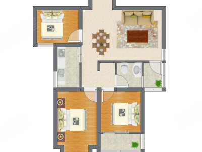 3室2厅 85.82平米