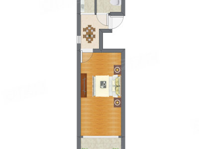 1室1厅 39.53平米