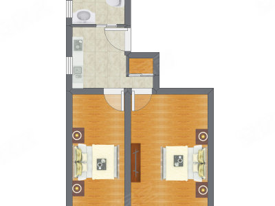 2室0厅 64.65平米户型图