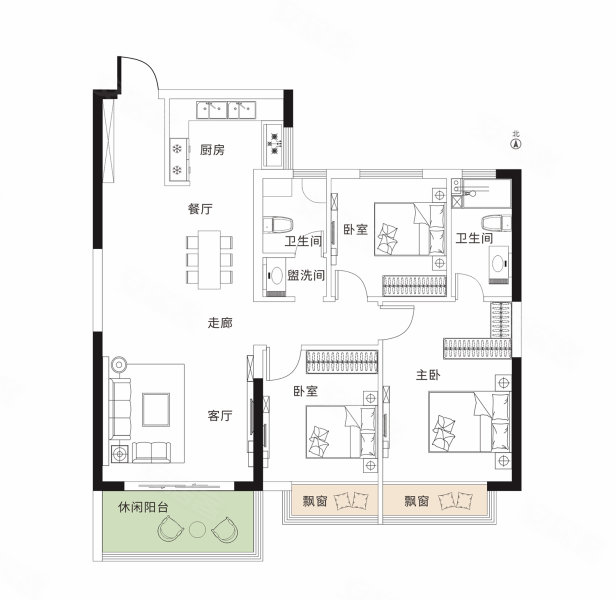 天成滨湖小镇(新房)3室2厅2卫110㎡南47万