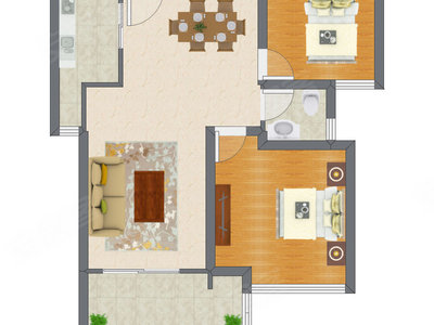 2室2厅 81.00平米户型图