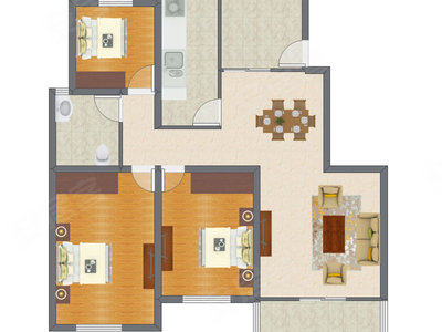 3室2厅 121.70平米