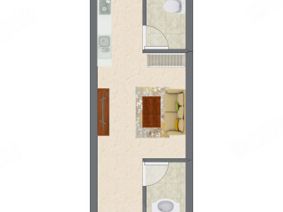 1室1厅 21.15平米户型图