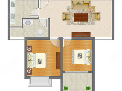 2室1厅 83.25平米户型图