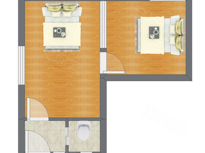 2室0厅 45.73平米户型图