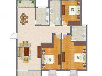 3室1厅 105.60平米