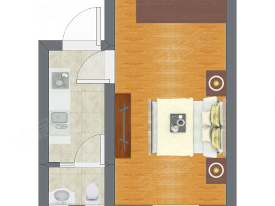 1室0厅 31.50平米户型图