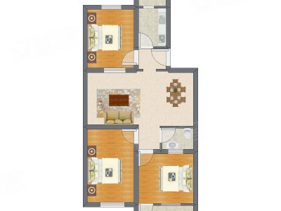 3室2厅 86.60平米