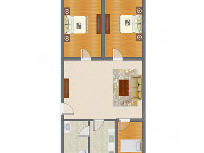 3室1厅 112.00平米