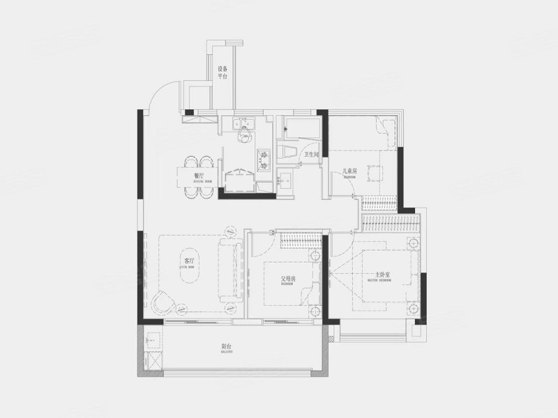 旭辉天阜越江来3室2厅102㎡223万二手房图片