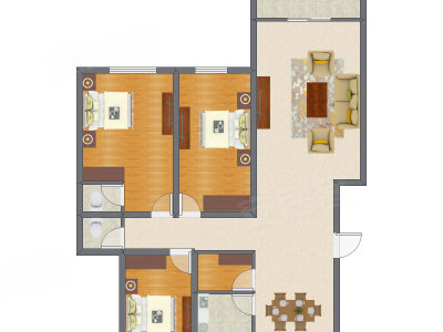 3室2厅 99.86平米