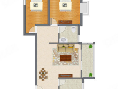 2室2厅 87.90平米