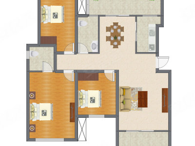 3室2厅 129.73平米