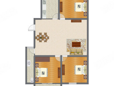 3室2厅 92.99平米