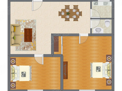 2室2厅 96.40平米