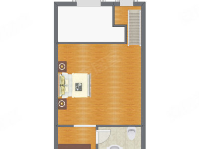 1室1厅 54.00平米