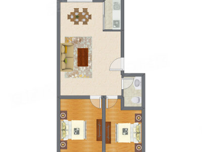 2室1厅 79.00平米户型图