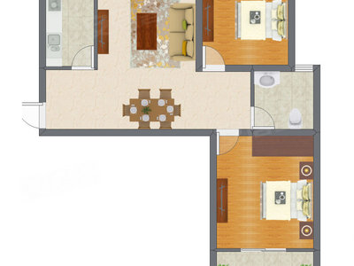 2室2厅 78.90平米户型图