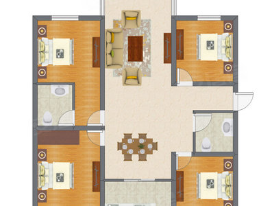4室2厅 98.49平米