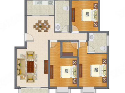 3室2厅 118.10平米