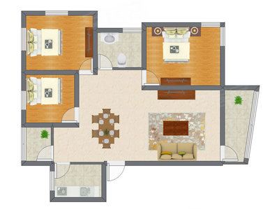 3室2厅 76.83平米