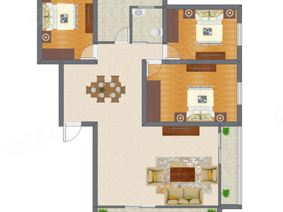 3室1厅 95.80平米