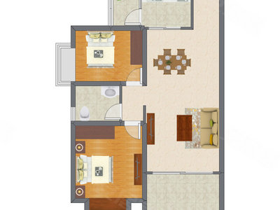 2室2厅 92.80平米