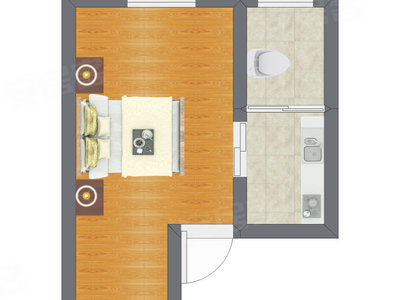 1室0厅 29.24平米户型图