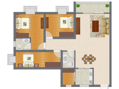 3室2厅 74.85平米