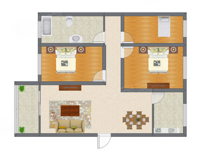 3室2厅 93.70平米户型图