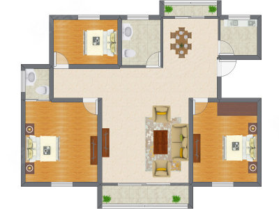 3室2厅 117.80平米