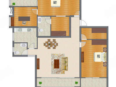 3室2厅 173.71平米