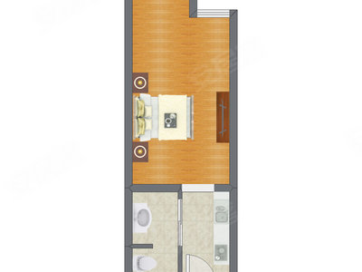1室0厅 44.66平米户型图