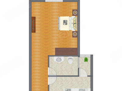 1室1厅 45.14平米