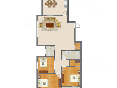 3室2厅 101.17平米