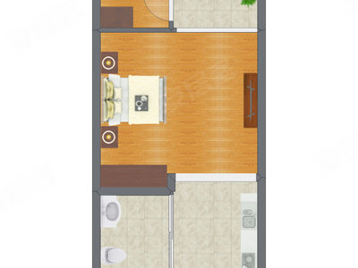 1室0厅 41.00平米户型图