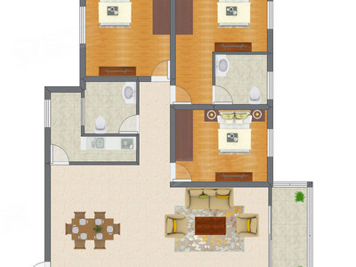 3室1厅 111.42平米