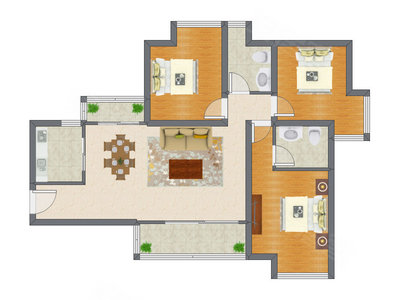 3室2厅 113.25平米户型图