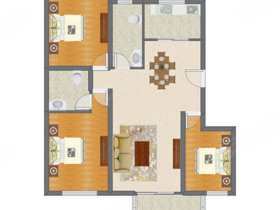 3室2厅 117.90平米