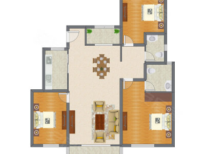 3室1厅 139.26平米