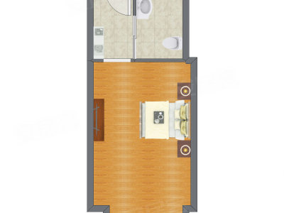 1室0厅 47.70平米户型图
